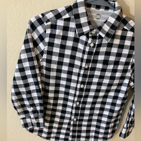 Wonder Nation Boy’s Buffalo Long Sleeve Cotton Shirt. Used. Sz S. Back-White - Picture 3 of 5
